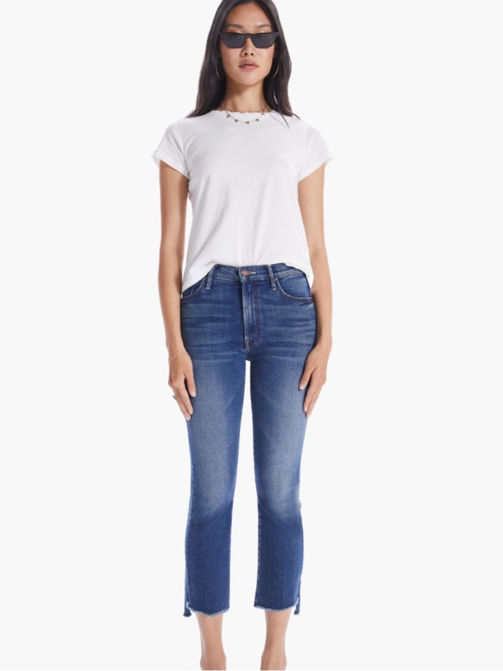 Mother The Insider Crop Step Fray Jeans in Sweet and Sassy Size 30